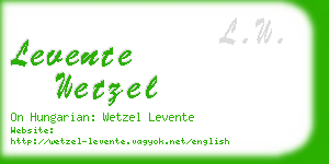 levente wetzel business card